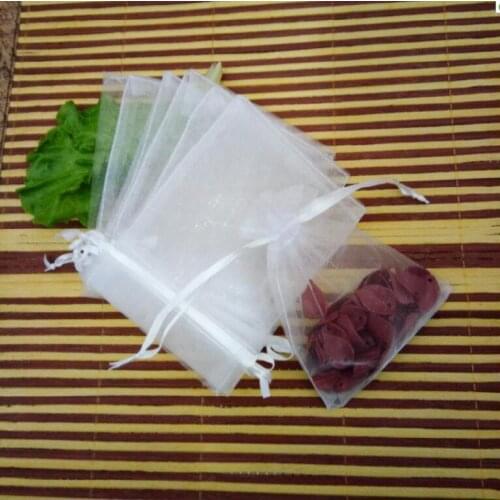 11sizes White 100pcs/ 9x12cm Organza Gift Bags Jewelry Packaging Gifts Drawstring Bags Apply to Wedding/Birthday/Christmas