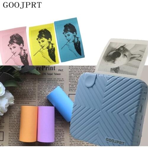 Goojprt p6 Cute Striped Thermal Bluetooth Printer Mobile Phone Pc Palm Sized Photo Picture Printer Support Android Ios