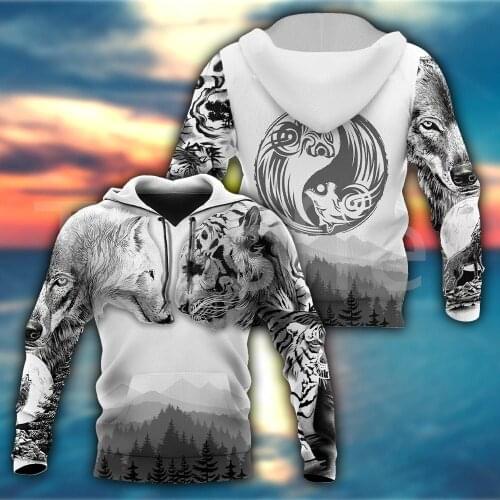 Tessffel Animal Tiger Hunting Tattoo Art Wild Beast NewFashion Tracksuit 3DPrint Men/Women Streetwear Casual Pullover Hoodies 18