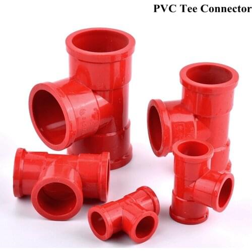20~50mm UPVC Tee Connector 3-Way Garden Watering Irrigation System Water Pipe Joint Aquarium Fish Tank Tube Adapter DIY Tools