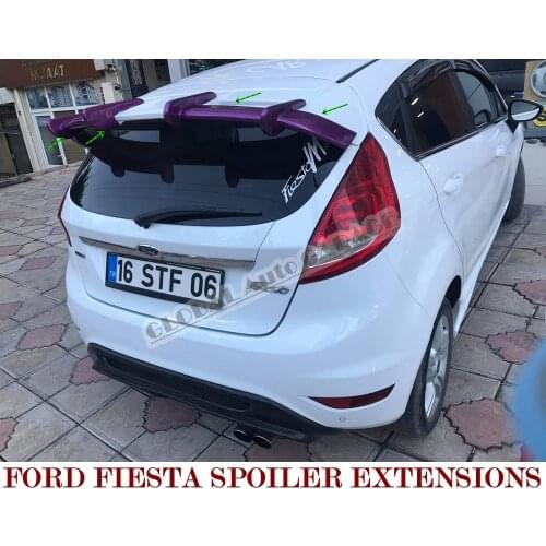 For Ford Fiesta 2009-2017 Spoiler Extension Auto Accessory Universal Spoilers Car Antenna For Car Styling Flaps Splitter Black