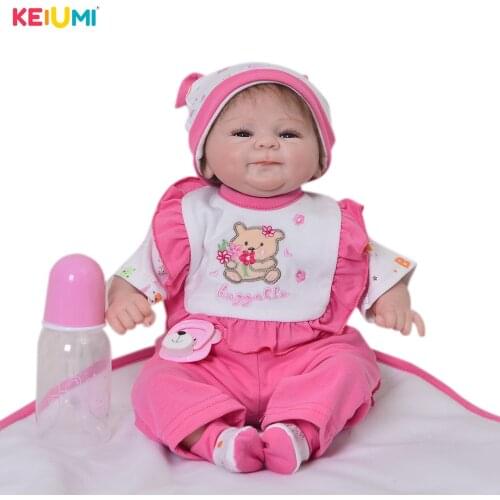 Funny 17 inch Soft Silicone Reborn Baby Dolls Girls Real Like New Born Baby Toy 42 cm Ethnic Doll Cloth Body Childrens Day Gift