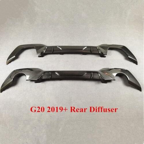 2 Styles Rear Diffuser Lip Spoiler For BMW 3 Series G20 2019+ Carbon Pattern Rear Bumper Car Accessories