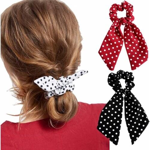 Haimeikang Fashion Bow Ribbon Ponytail Hair Tie Ropes Women Girls Elastic Rubber Bands Point Fashion Scrunchies Hair Accessories