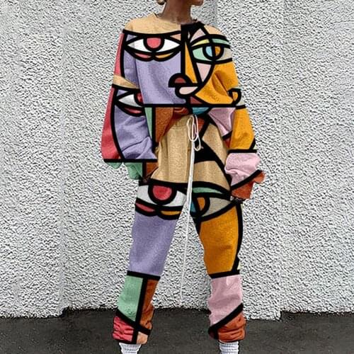 Pullover Tie Dye Loose Tracksuits Lounge Wear Women Casual Two Piece Set Street Hoodies Tops And Jogger Suit Streetwear Outfits