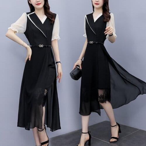 Womens Business plus size L-5XL dress fat XXXL 3XL XXXXL 4XL XXXXXL 100KG woman office ladies work wear party belt dress clothes