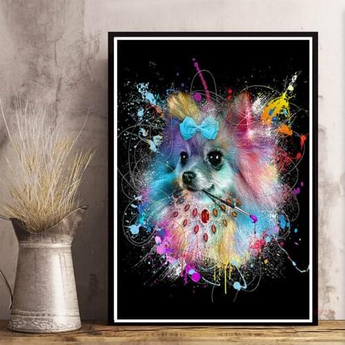 Animal Graffiti Art Cute Dog Canvas Print Painting Wall Childrens Room Decoration