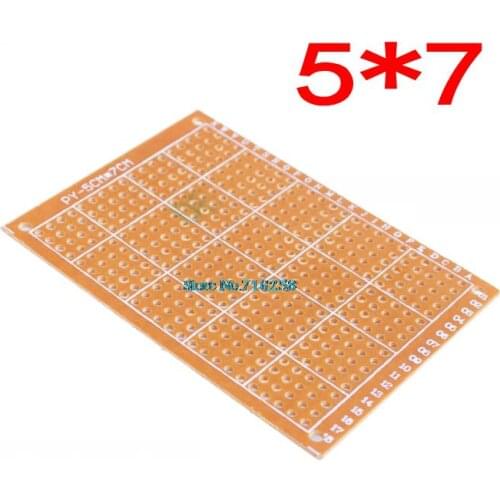 10PCS 5*7 PCB 5x7 PCB 5cm 7cm DIY Prototype Paper PCB Universal Board yellow