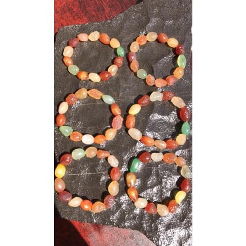 10pcs Gobi Raw Stone Agate Color Bracelet Jewelry