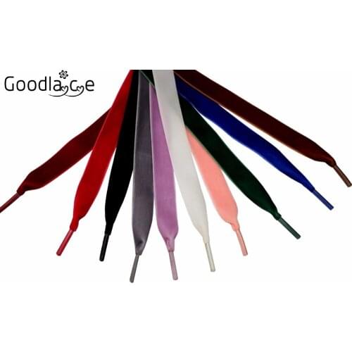 100Pairs of 1.6 cm Wide of Flat Shoelaces Ribbon Shoe Laces Velvet Laces 120cm / 47Inch or 140cm/55Inch