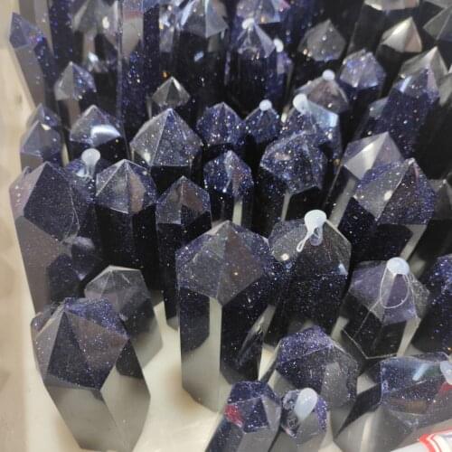 1000g High Quality Fantasy Starlight Quartz Crystal Blue Sand Single Pointed Wand Point Healing
