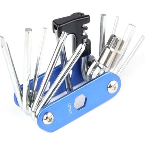 14 in 1 Bicycle Chain Wrench Repair Tool Folding Clycling MTB Bike Chain Wrench Screwdriver Chain Cutter Cycling Repair Tools