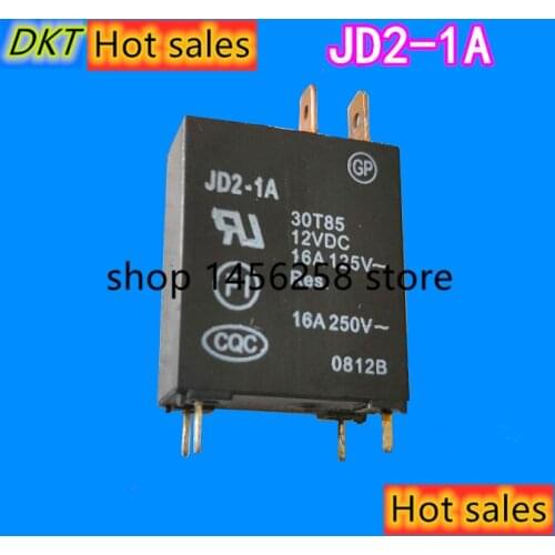 2-5PCS/LOT JD2-1A 12V Relay 16A 4PIN JD2-1A-12VDC
