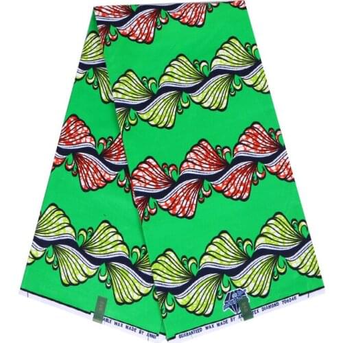 2019 Excellent Green 100% Cotton Beautiful Pattern Printed African Pagne Tissu Veritable Ankara Guaranteed Real Wax Fabric