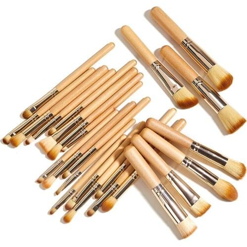 25Pcs Natural Hair Colorful Makeup Brushes Professional Foundation Powder Blush Eyeshadow Eyebrow Blending Brush Set