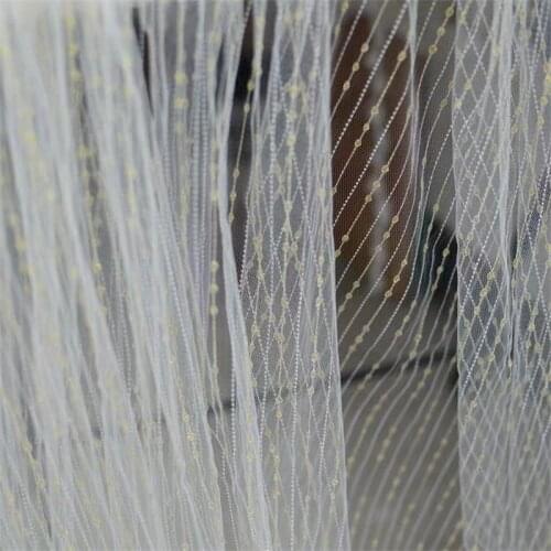 3 yard/pack Women Soft Stretch Lace Fabric Curtain Net Yarn Skirt Costume Stage Wedding Wedding Ceremony With Gold Cording