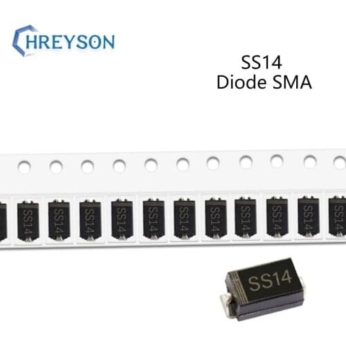 50Pcs SMD Schottky Barrier Rectifier Diode SS34F SS34 SS24 SS14 SS210 SS2200 SS310 SS12 SS16T3G 3A 50V 60V 80V DO-214AC SMA