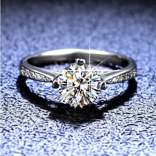 Diamond Test Passed 1 Carat Excellent Cut D Color High Quality Moissanite Love Kiss Ring Silver 925 Platinum Wedding Jewelry
