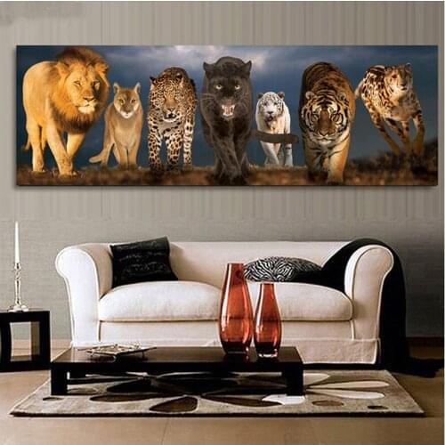 Large Diy Diamond Embroidery Lion leopard 5d Diamond painting Full Square Round Cross Stitch Mosaic Wedding Decoration L942