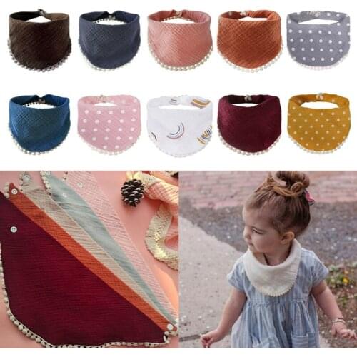 Baby Infants Feeding Bibs Soft Pure Cotton Bandana Saliva Towel Triangle Scarf