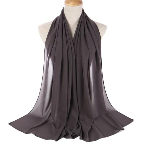 Design Brand Plain Bubble Chiffon Scarf Women Hijab Wrap Solid Color Shawls Headband Head Scarves Muslim Hijabs Scarves/Scarfs