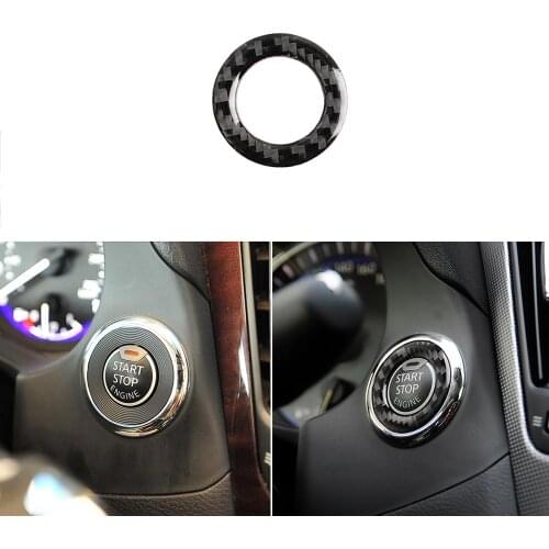 For Infiniti Q50 Q60 QX60 carbon fiber interior trim one-button start motor stop switch ignition decorative sticker