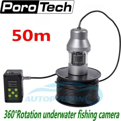 F08S 50m Underwater Camera Fish Finder system Waterproof 1000TVL Color Video Camera 360degree Underwater Rotating Fishing Camera