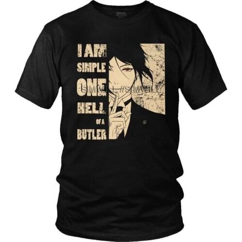 Anime Manga Black Butler Tshirt Men Short Sleeves Casual T Shirt Novelty Sebastian Michaelis T-shirt Pure Cotton Tees Gift Idea