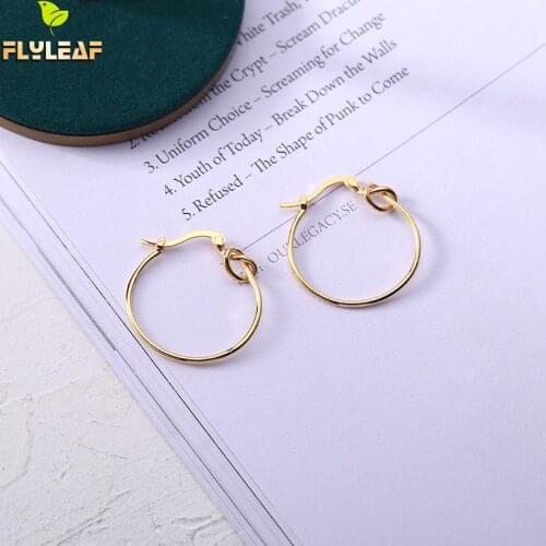 Geometric Simple Gold Circle Hoop Earrings For Women 100% 925 Silver Earings Fashion Jewelry Ins Style High Quality Flyleaf