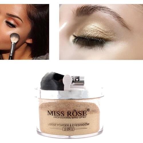 Highlighter Glow Kit Professional Woman Make up Kit Loose Power&Eyes Shinning Eyeshadow 2in1 Gold and Silver Color