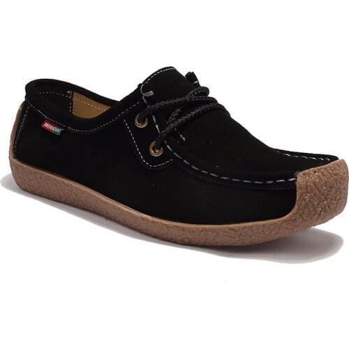 Women Flats soft Lace Up Leather Sneakers Spring Outdoor Walking Oxford Shoes Female Loafers Casual Suede Flats Stitching кеды