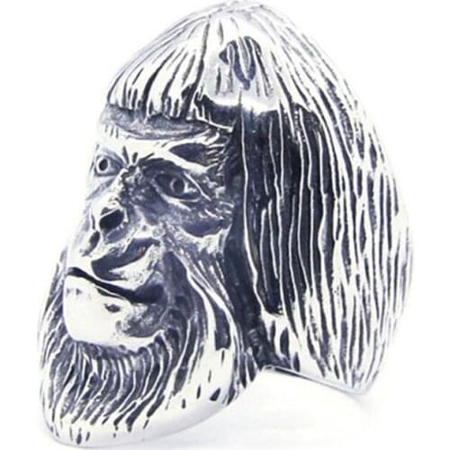 Size 7-13 Dropship New Design Gorilla Ring 316L Stainless Steel Fashion Animal Gorilla Ring
