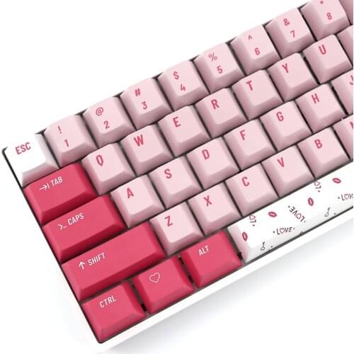 Valentines Kiss Keycaps Cherry Profile Dye Sublimation PBT Mechanical Keyboard Keycaps Compatible with MX Switches Key cap