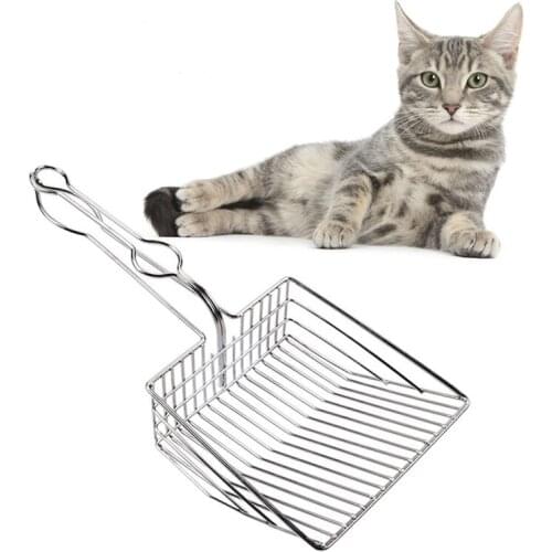 Cat Litter Scoop Durable Metal Pet Kitty Kitten Sifter with Long Handle Pet Kitty Scoop Sifter Shovel Pet Cleaning Tools