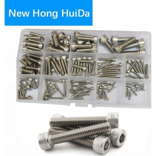 Socket Cap Screw Metric Hex Allen Head Bolt M2.5 M3 M4 M5 M6 M8 Assortment Kit 135Pcs (304Stainless Steel M2.5-M8)