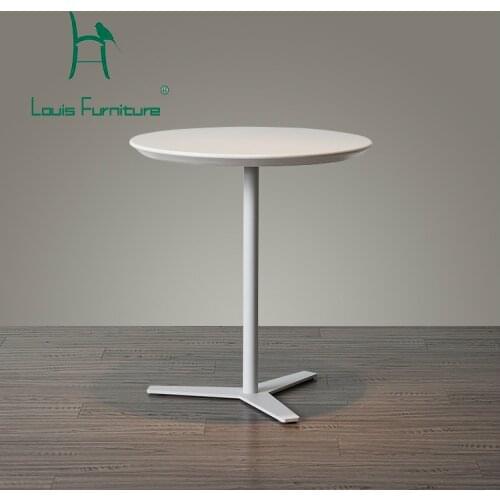Louis Fashion Cafe Tables Modern Minimalist Living Room Sofa White Round European Balcony Mobile Coffee Tea