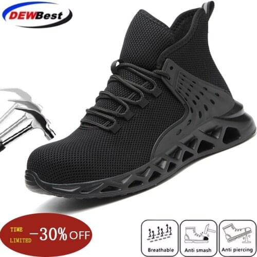 Men Safety Shoes with Metal Toe Indestructible Ryder Shoe Work Boots with Steel Toe Waterproof Breathable Sneakers Work Shoes