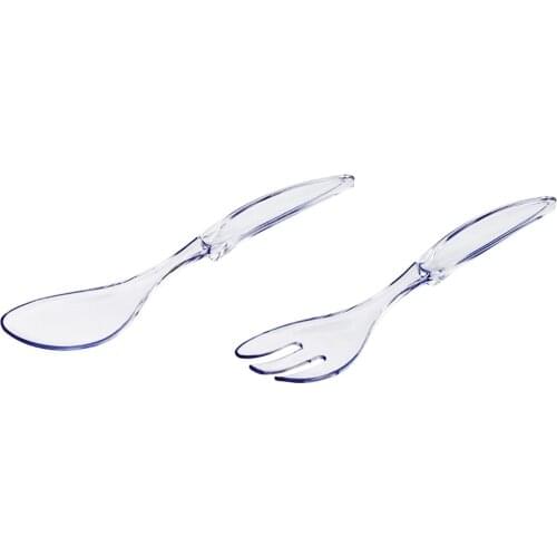 Acrylic 2'Li Transparent Fork Spoon Set