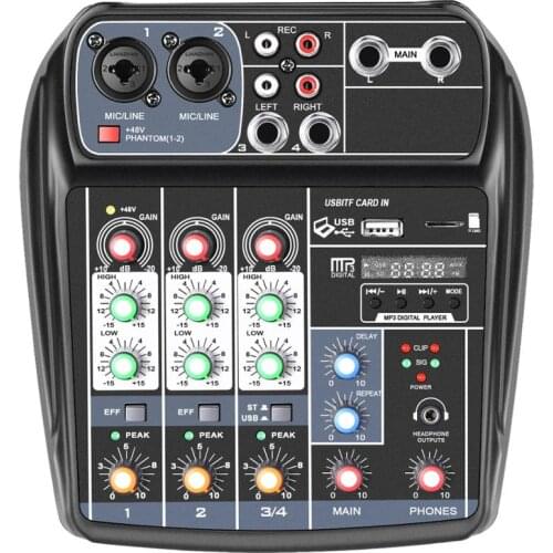 Neewer Pro Audio Stereo 4 Channel Mixer Compact Mini Mixing Console for Sound Recording RCA Input/Output for Computer,Microphone