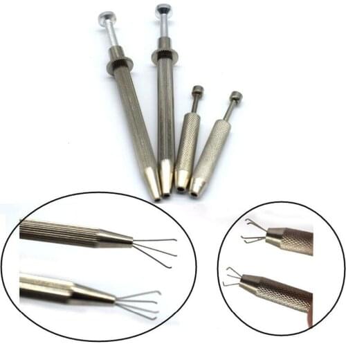 Stainless Steel Gem Holder 4 Prong Diamond Gemstone Bead Tweezers Jewelry Tools