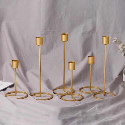 Nordic Style Single Head Iron Candlestick Metal Candle Holder Home Party Decor