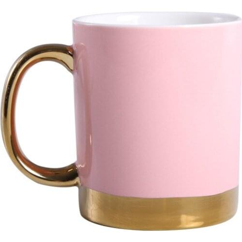 New Golden Ceramic Mug Porcelain Coffee Mug China Bone Milk Cup Porcelain Coffee Mug puer Cups and Mugs Creative Drinkware