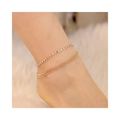 New fashion Claw chain rhinestone four-layer anklet For Women girl Accessories jewelry wholesale