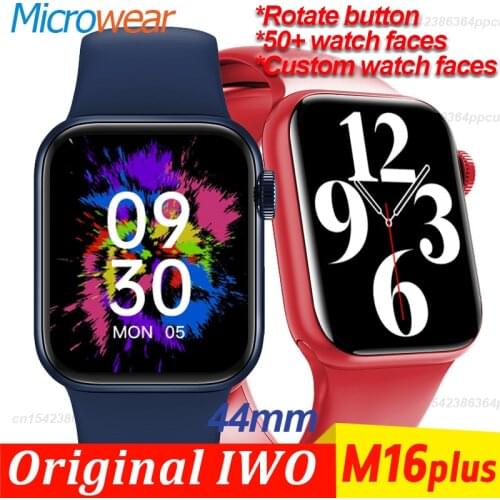Original Iwo M16plus Smart watch men Make call rotate button custom watch faces heart rate VS W26 W46 women Smartwatch