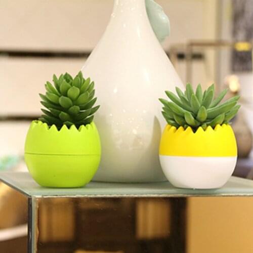 Egg Shaped Colorful Mini Succulent Cactus Plastic Flower Pot Round Planter Gardening Bonsai