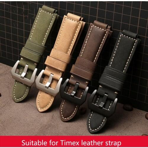 Nubuck Genuine leather watch strap for timex watch T2N721 T2N720 739 TW2T6300 band 24*16mm watchband with Screw and tools