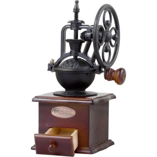 Retro Manual Coffee Grinder Wheel Design Maker Machine Grinding Tool Home Decor Antique Style the Breath of Ancient