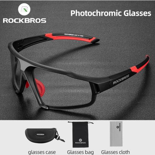 ROCKBROS Photochromic Cycling Bicycle Sunglasses Running Camping Hiking Glasses Sports Men Eyewear UV400 Sun Glasses Goggles