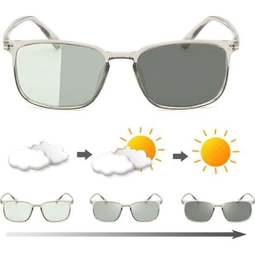 Photosensitive Discoloration UV Protection Goggles Sunglasses 2021 Fashion Hot Flat Lens Anti-Blue Color Glasses