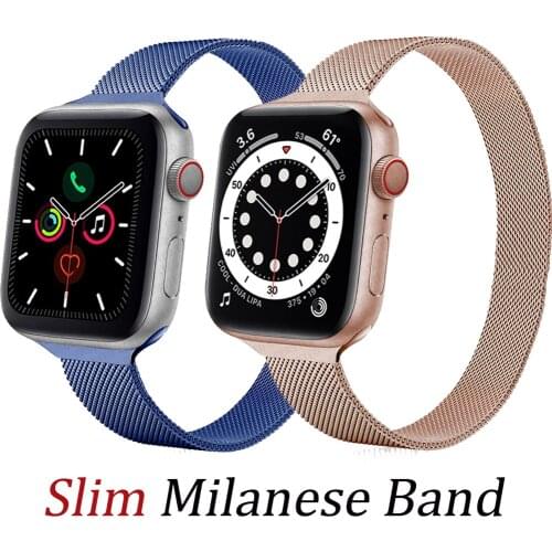 Slim Strap For Apple watch band 40mm 44mm 38mm 42mm Magnetic loop watchband for Apple watch serie 3 4 5 6 se iWatch Bracelet
